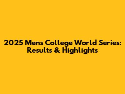 2025 Men's College World Series: Results & Highlights