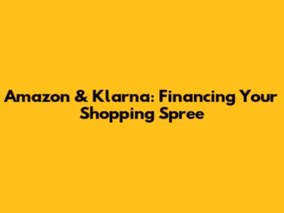 Amazon & Klarna: Financing Your Shopping Spree