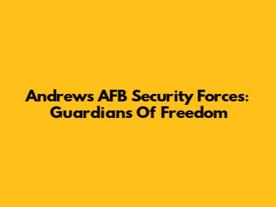 Andrews AFB Security Forces: Guardians Of Freedom