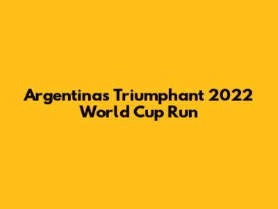 Argentina's Triumphant 2022 World Cup Run