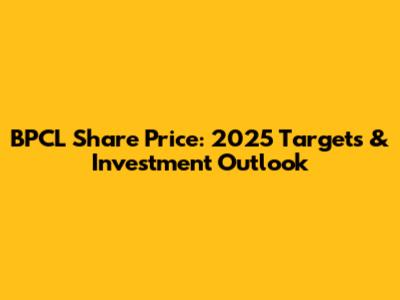 BPCL Share Price: 2025 Targets & Investment Outlook