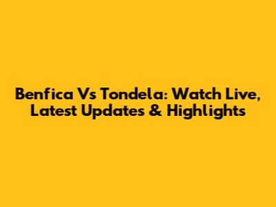 Benfica Vs Tondela: Watch Live, Latest Updates & Highlights