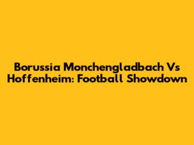 Borussia Monchengladbach Vs Hoffenheim: Football Showdown