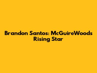 Brandon Santos: McGuireWoods' Rising Star