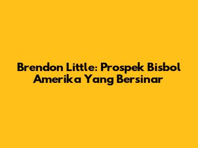 Brendon Little: Prospek Bisbol Amerika Yang Bersinar