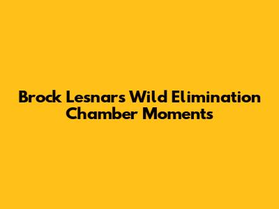 Brock Lesnar's Wild Elimination Chamber Moments