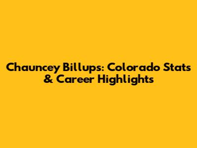 Chauncey Billups: Colorado Stats & Career Highlights