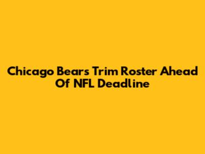 Chicago Bears Trim Roster Ahead Of NFL Deadline