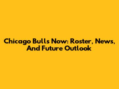 Chicago Bulls Now: Roster, News, And Future Outlook
