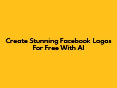 Create Stunning Facebook Logos For Free With AI