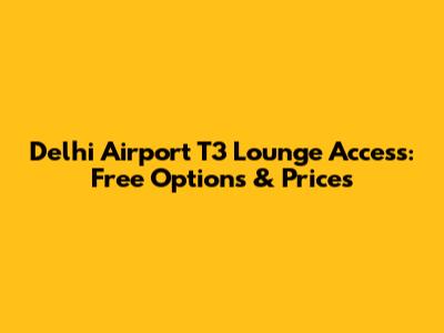 Delhi Airport T3 Lounge Access: Free Options & Prices