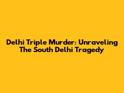 Delhi Triple Murder: Unraveling The South Delhi Tragedy