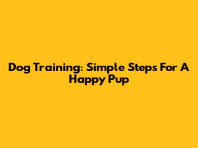 Dog Training: Simple Steps For A Happy Pup