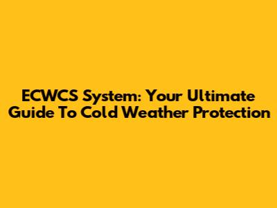 ECWCS System: Your Ultimate Guide To Cold Weather Protection