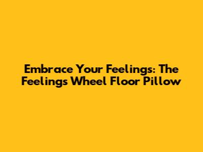 Embrace Your Feelings: The Feelings Wheel Floor Pillow
