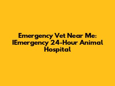 Emergency Vet Near Me: IEmergency 24-Hour Animal Hospital