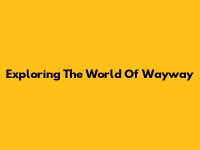 Exploring The World Of Wayway