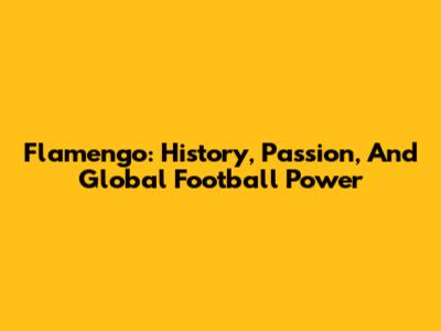 Flamengo: History, Passion, And Global Football Power