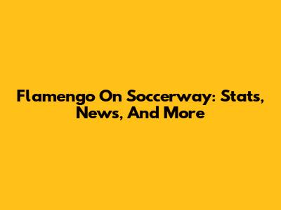 Flamengo On Soccerway: Stats, News, And More