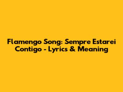 Flamengo Song: 'Sempre Estarei Contigo' - Lyrics & Meaning