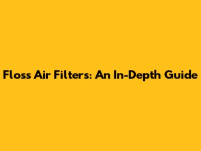 Floss Air Filters: An In-Depth Guide