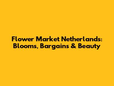 Flower Market Netherlands: Blooms, Bargains & Beauty