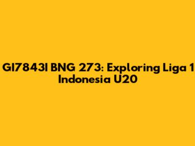 GI7843I BNG 273: Exploring Liga 1 Indonesia U20