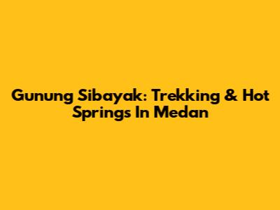 Gunung Sibayak: Trekking & Hot Springs In Medan