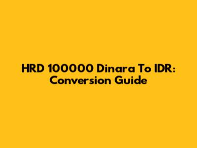HRD 100000 Dinara To IDR: Conversion Guide