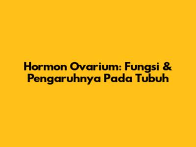 Hormon Ovarium: Fungsi & Pengaruhnya Pada Tubuh
