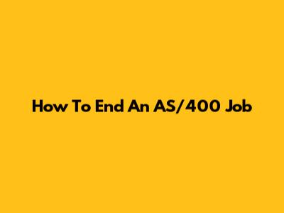 How To End An AS/400 Job