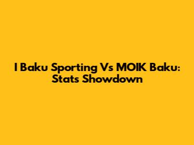 I Baku Sporting Vs MOIK Baku: Stats Showdown