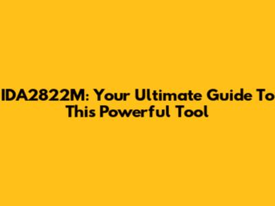 IDA2822M: Your Ultimate Guide To This Powerful Tool