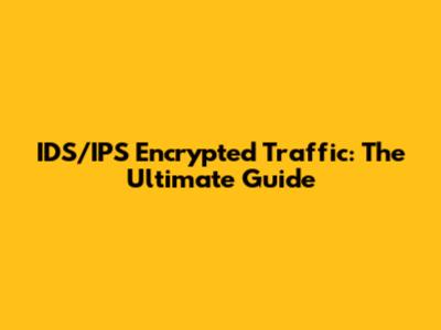 IDS/IPS Encrypted Traffic: The Ultimate Guide