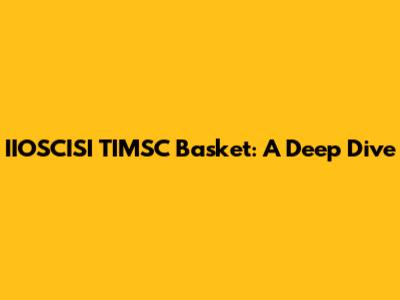 IIOSCISI TIMSC Basket: A Deep Dive