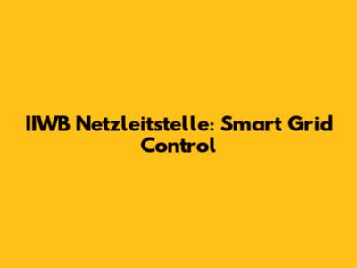 IIWB Netzleitstelle: Smart Grid Control