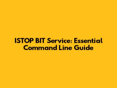 ISTOP BIT Service: Essential Command Line Guide