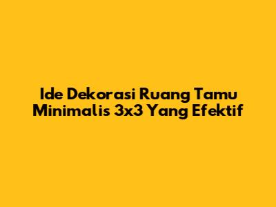 Ide Dekorasi Ruang Tamu Minimalis 3x3 Yang Efektif