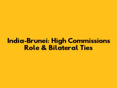 India-Brunei: High Commission's Role & Bilateral Ties