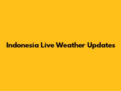 Indonesia Live Weather Updates