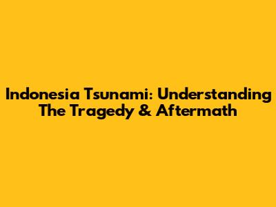 Indonesia Tsunami: Understanding The Tragedy & Aftermath