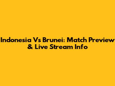 Indonesia Vs Brunei: Match Preview & Live Stream Info