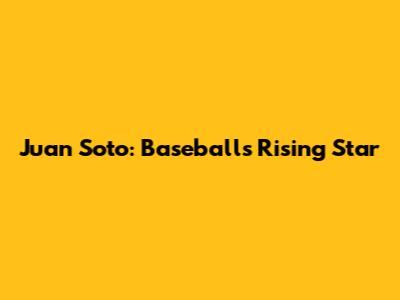 Juan Soto: Baseball's Rising Star