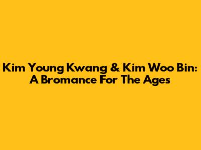 Kim Young Kwang & Kim Woo Bin: A Bromance For The Ages