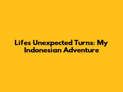 Life's Unexpected Turns: My Indonesian Adventure