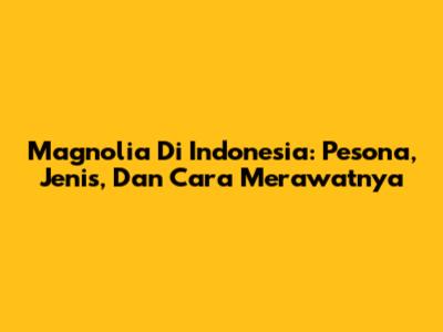 Magnolia Di Indonesia: Pesona, Jenis, Dan Cara Merawatnya