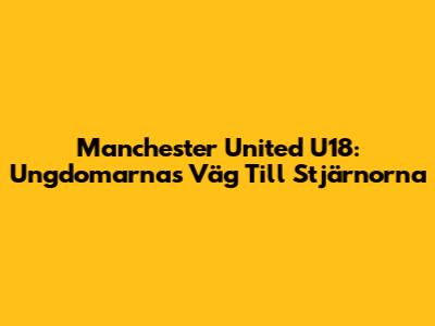 Manchester United U18: Ungdomarnas Väg Till Stjärnorna