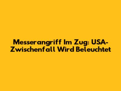 Messerangriff Im Zug: USA-Zwischenfall Wird Beleuchtet