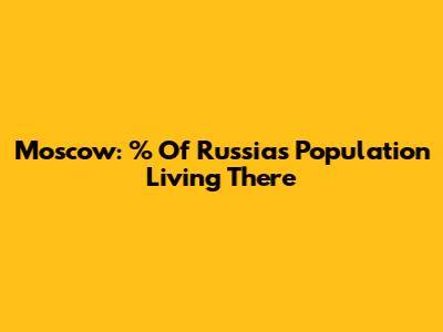Moscow: % Of Russia's Population Living There