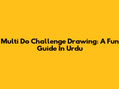 Multi Do Challenge Drawing: A Fun Guide In Urdu